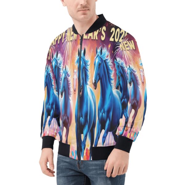 Men's All Over Print Zip Up Bomber Jacket - Image 3