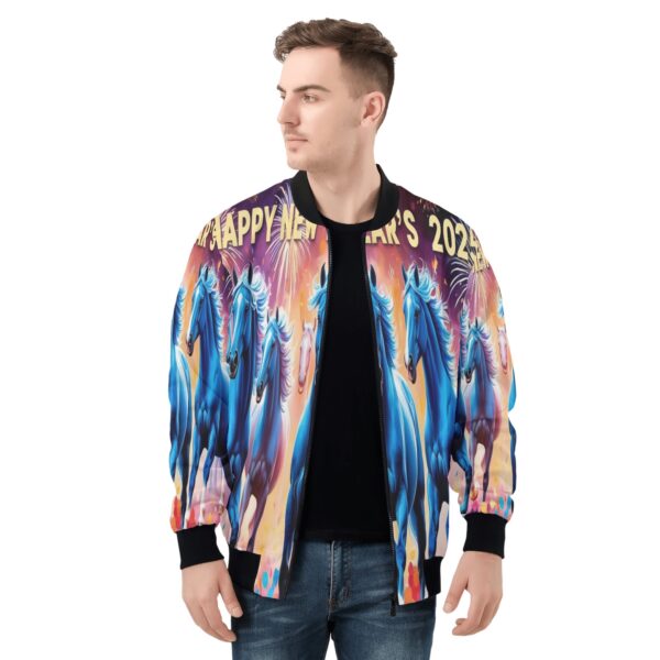 Men's All Over Print Zip Up Bomber Jacket - Image 4