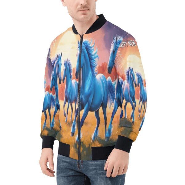 Men's All Over Print Zip Up Bomber Jacket - Image 3