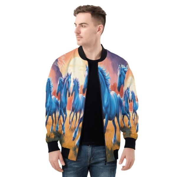 Men's All Over Print Zip Up Bomber Jacket - Image 4