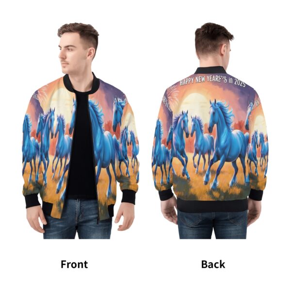 Men's All Over Print Zip Up Bomber Jacket - Image 5