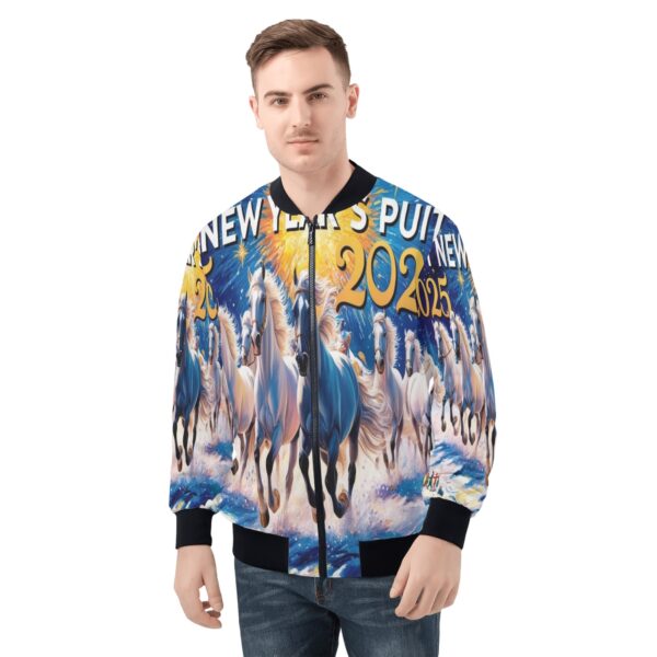 Men's All Over Print Zip Up Bomber Jacket