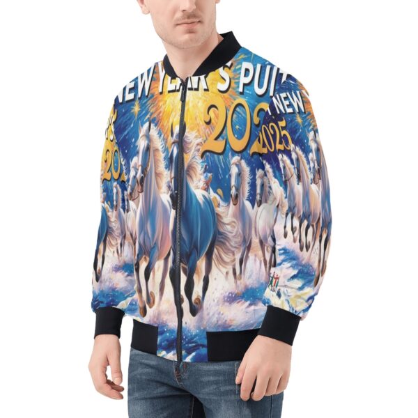 Men's All Over Print Zip Up Bomber Jacket - Image 3