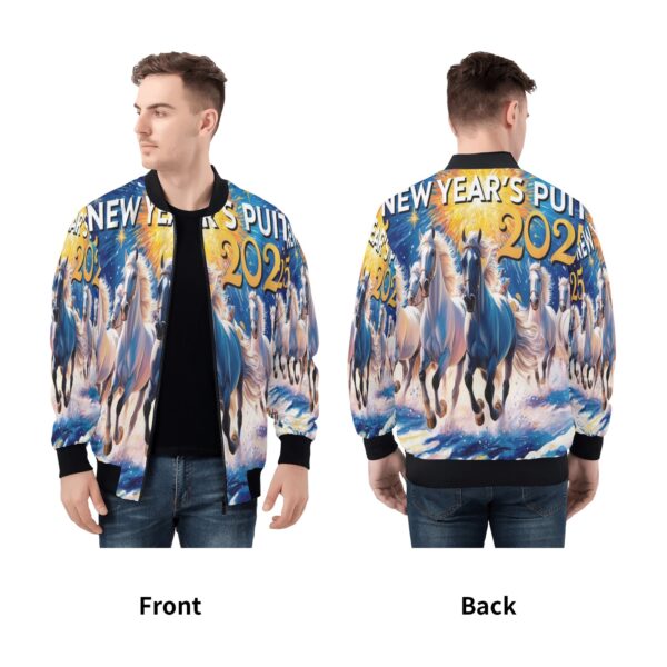 Men's All Over Print Zip Up Bomber Jacket - Image 5