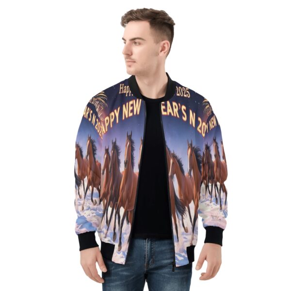 Men's All Over Print Zip Up Bomber Jacket - Image 4