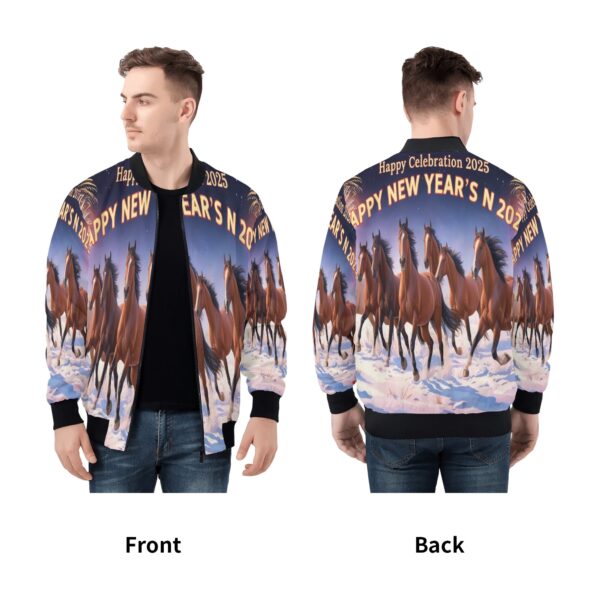 Men's All Over Print Zip Up Bomber Jacket - Image 5