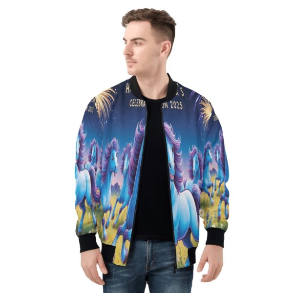 Men's All Over Print Zip Up Bomber Jacket - Image 4