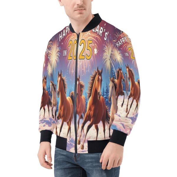 Men's All Over Print Zip Up Bomber Jacket - Image 3