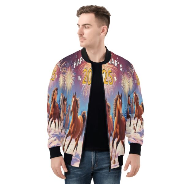 Men's All Over Print Zip Up Bomber Jacket - Image 4