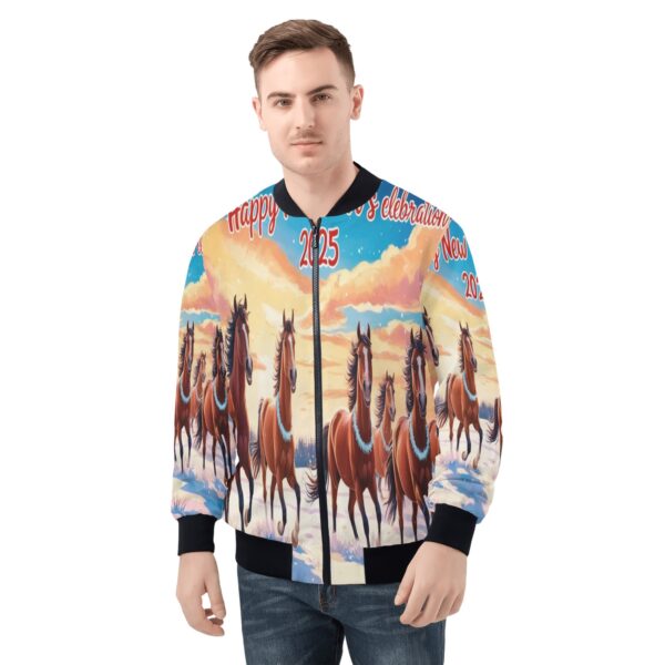 Men's All Over Print Zip Up Bomber Jacket