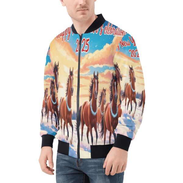 Men's All Over Print Zip Up Bomber Jacket - Image 3