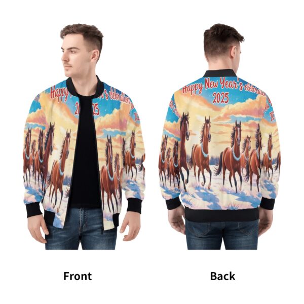 Men's All Over Print Zip Up Bomber Jacket - Image 5