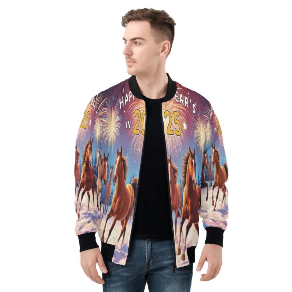 Men's All Over Print Zip Up Bomber Jacket - Image 4