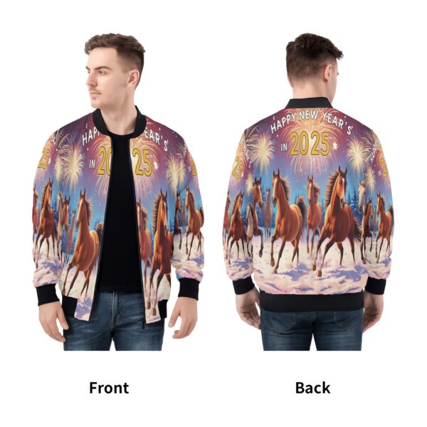 Men's All Over Print Zip Up Bomber Jacket - Image 5