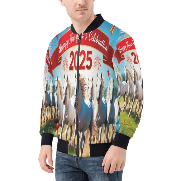 Men's All Over Print Zip Up Bomber Jacket - Image 3