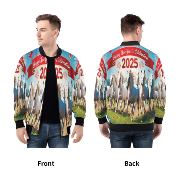 Men's All Over Print Zip Up Bomber Jacket - Image 5