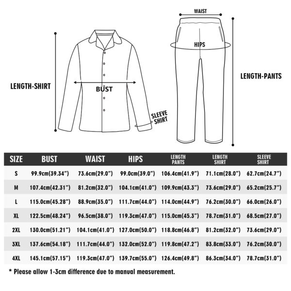 Printing Notch Collar Long-Sleeve Pajama Set - Image 6