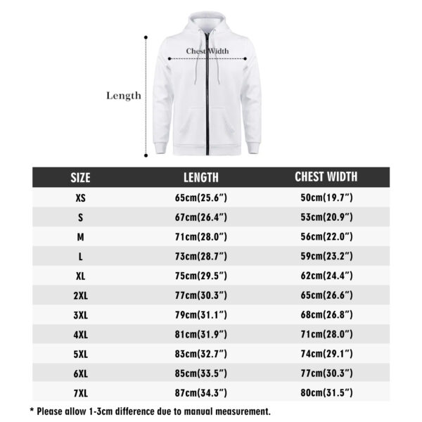 Women's All Over Print Classic Zip Up Hoodie Warm Jacket - Image 9