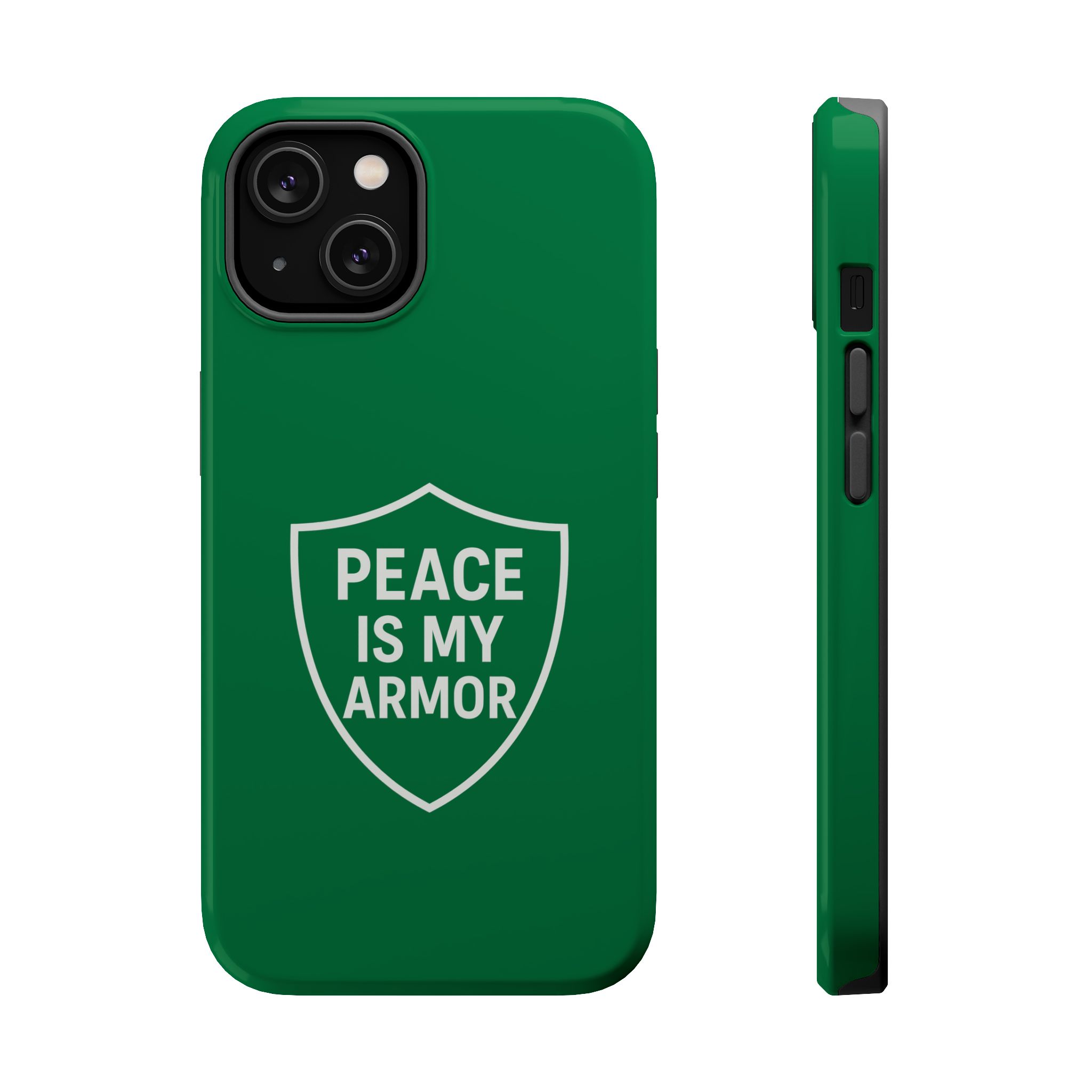Peace Is My Armor – Magnetic Impact-Resistant Phone Case (Dark Green Edition)
