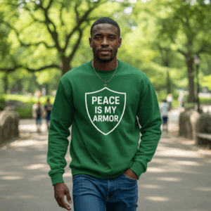 Peace Is My Armor Sweatshirt – Calm Power Meets Sustainable Style