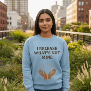 I Release What’s Not Mine Sweatshirt – Mindful Fashion for Healing and Growth