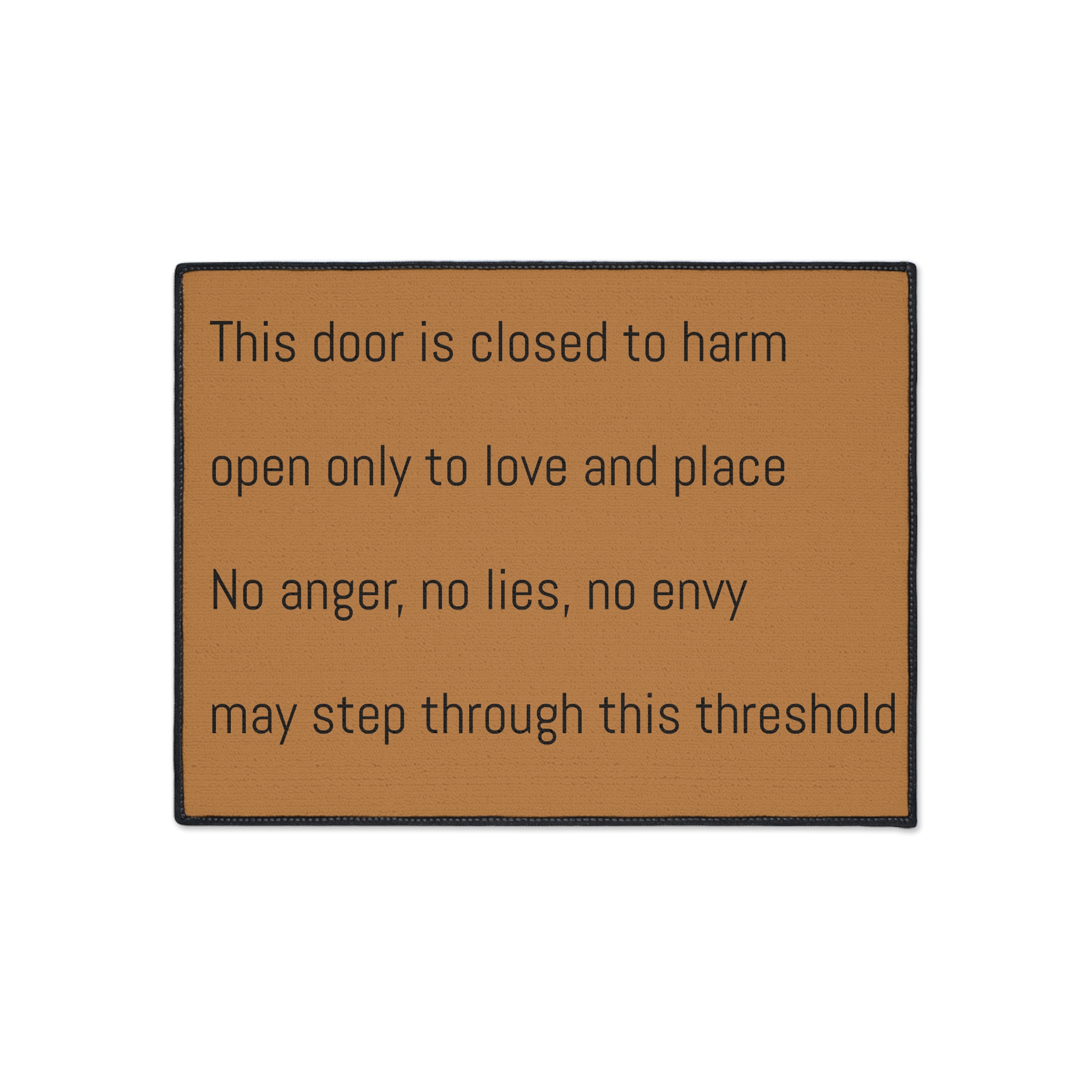 Doormat - "This door is closed to harm" Welcome Floor Mat (Protective Threshold Quote)